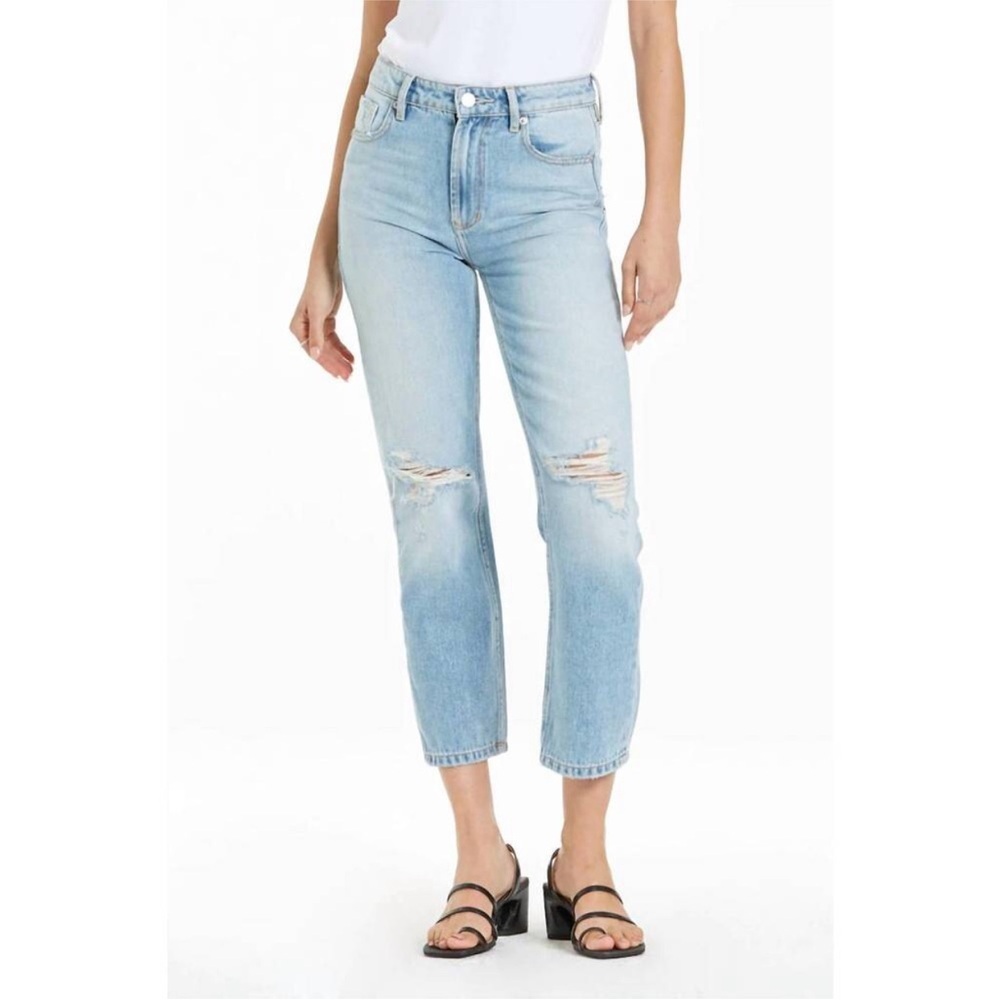 DEAR JOHN DENIM Jodi Cropped Straight Leg Distressed Jeans size 26